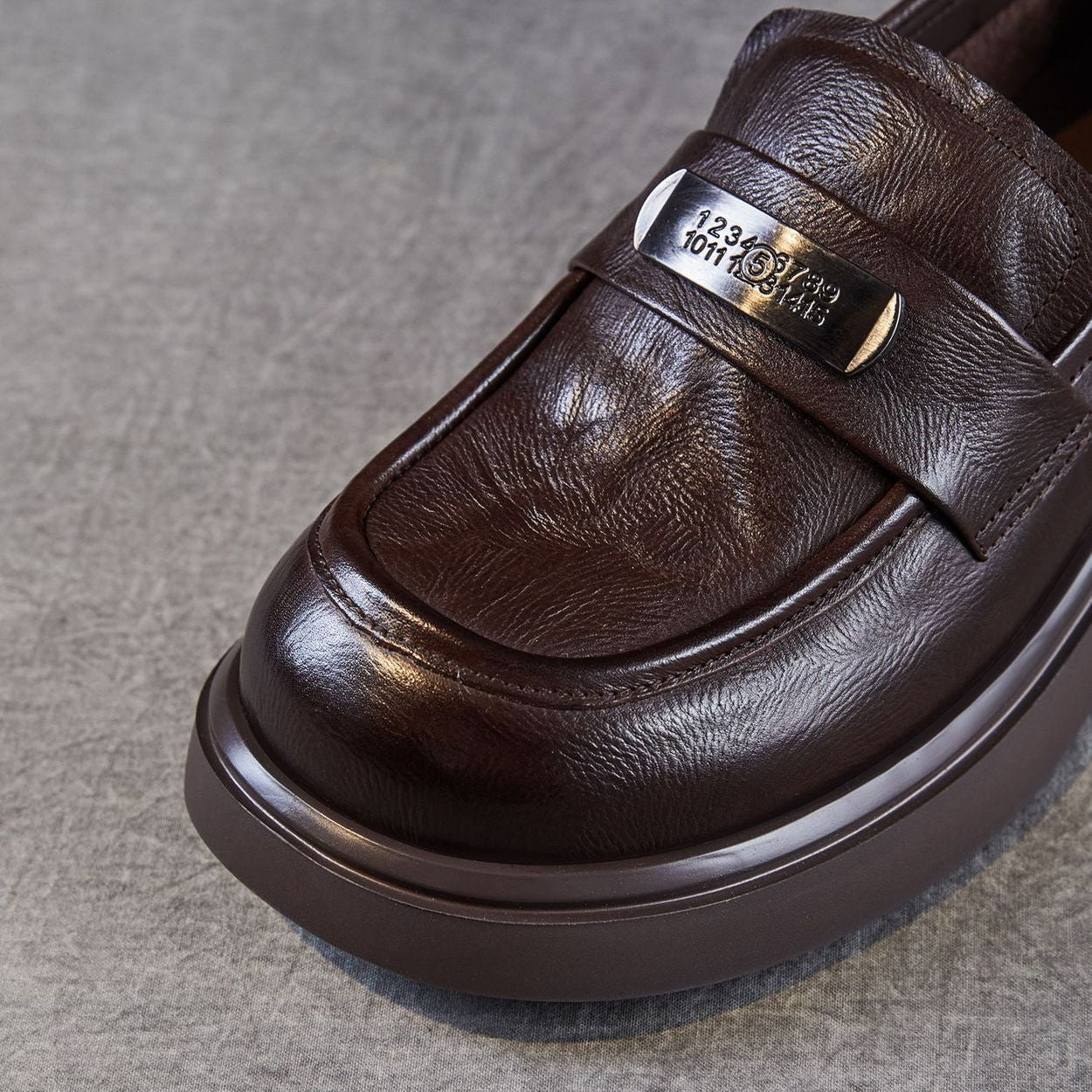 Women's Vintage Plain Leather Casual Loafers