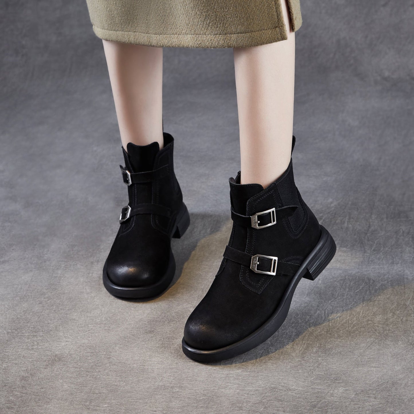 Women's Retro Suede Flat Ankle Boots