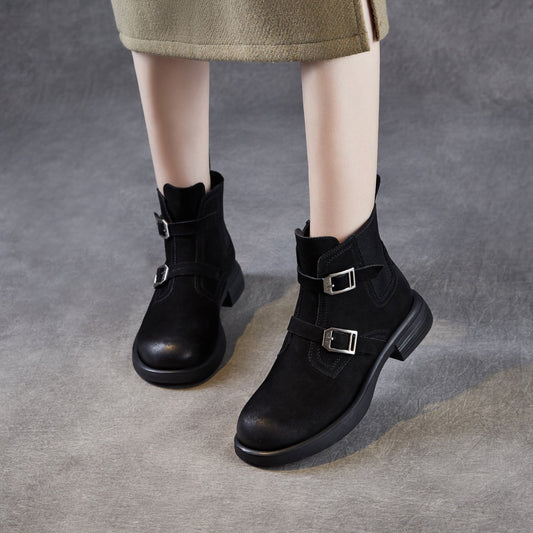 Women's Retro Suede Flat Ankle Boots