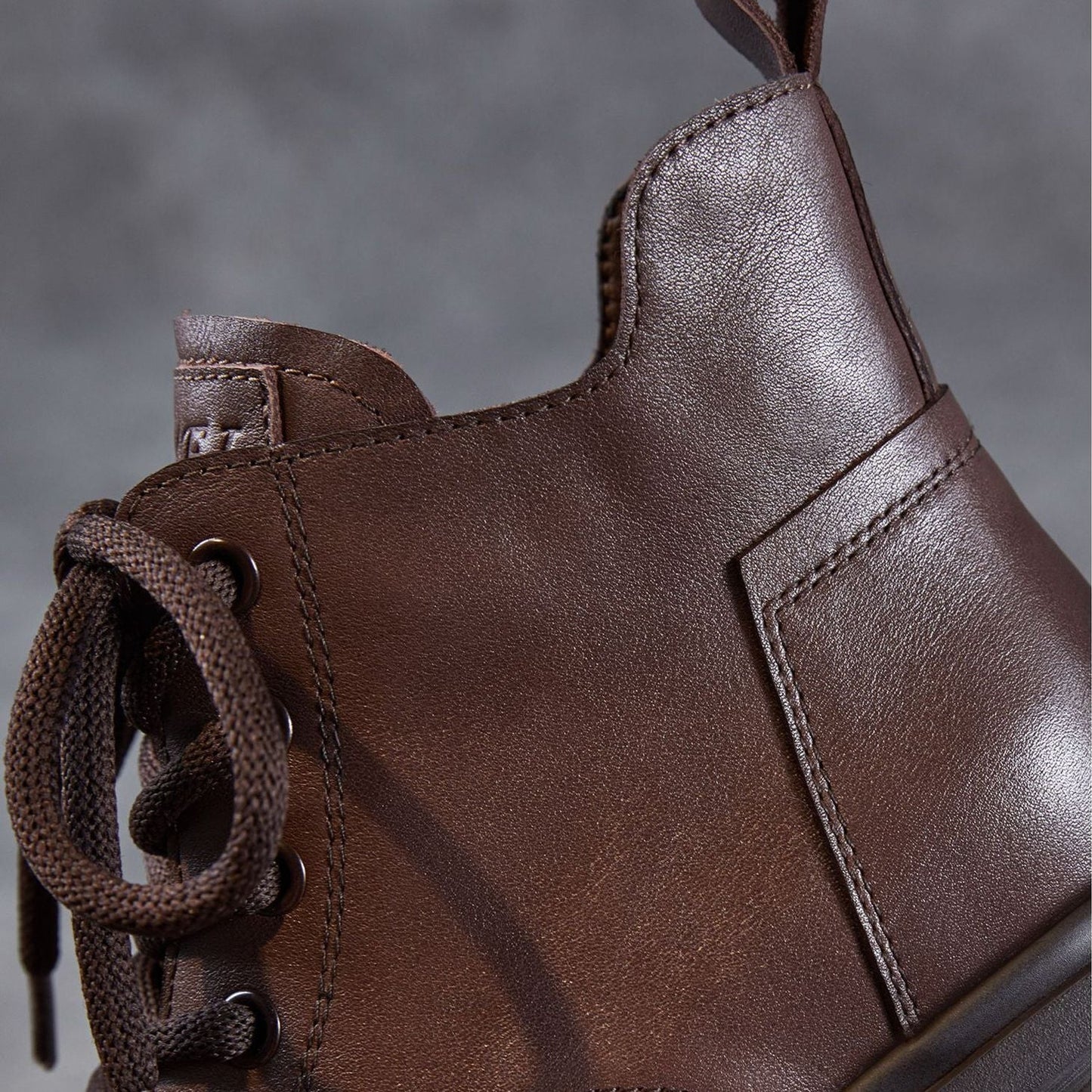 Women's Retro Leather Comfort Platform Ankle Boots