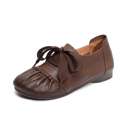 Women's Handmade Vintage Leather Lace-up Casual Shoes-RAIIFY