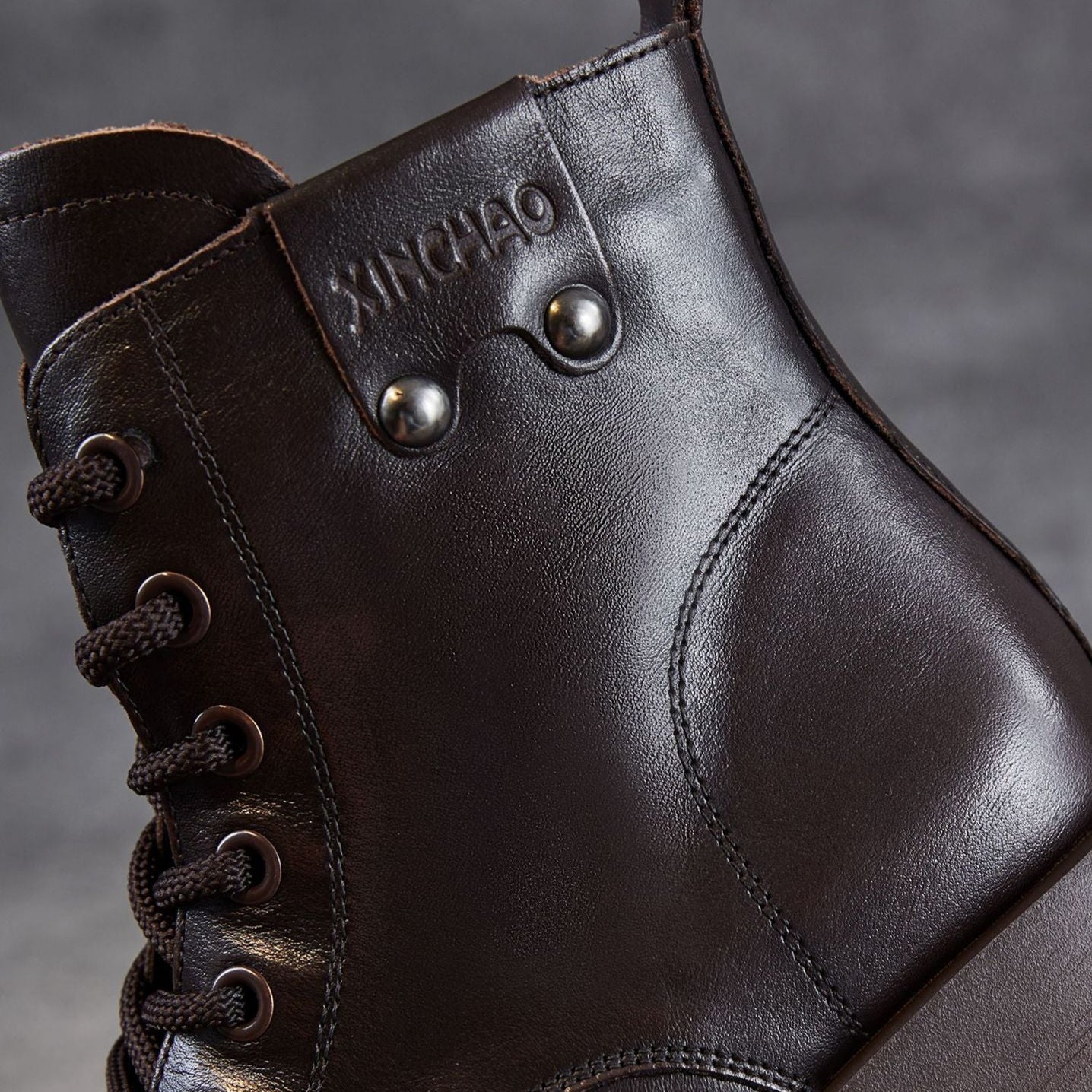 Women's Vintage Plain Leather Platform Boots