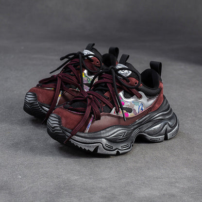 Women's Fashion Color-Blocked Breathable Platform Sneakers-RAIIFY