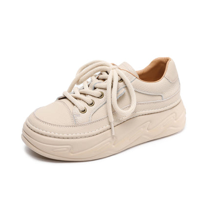 Women's Fashion Quilted Leather Casual Platform Sneakers-RAIIFY