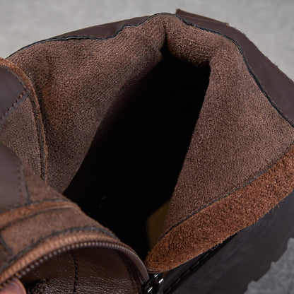 Women's Vintage Classic Leather Ankle Boots