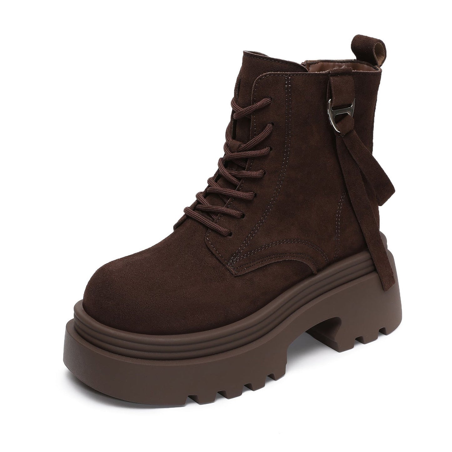 Women's Minimalist Plain Suede Platform Ankle Boots-RAIIFY