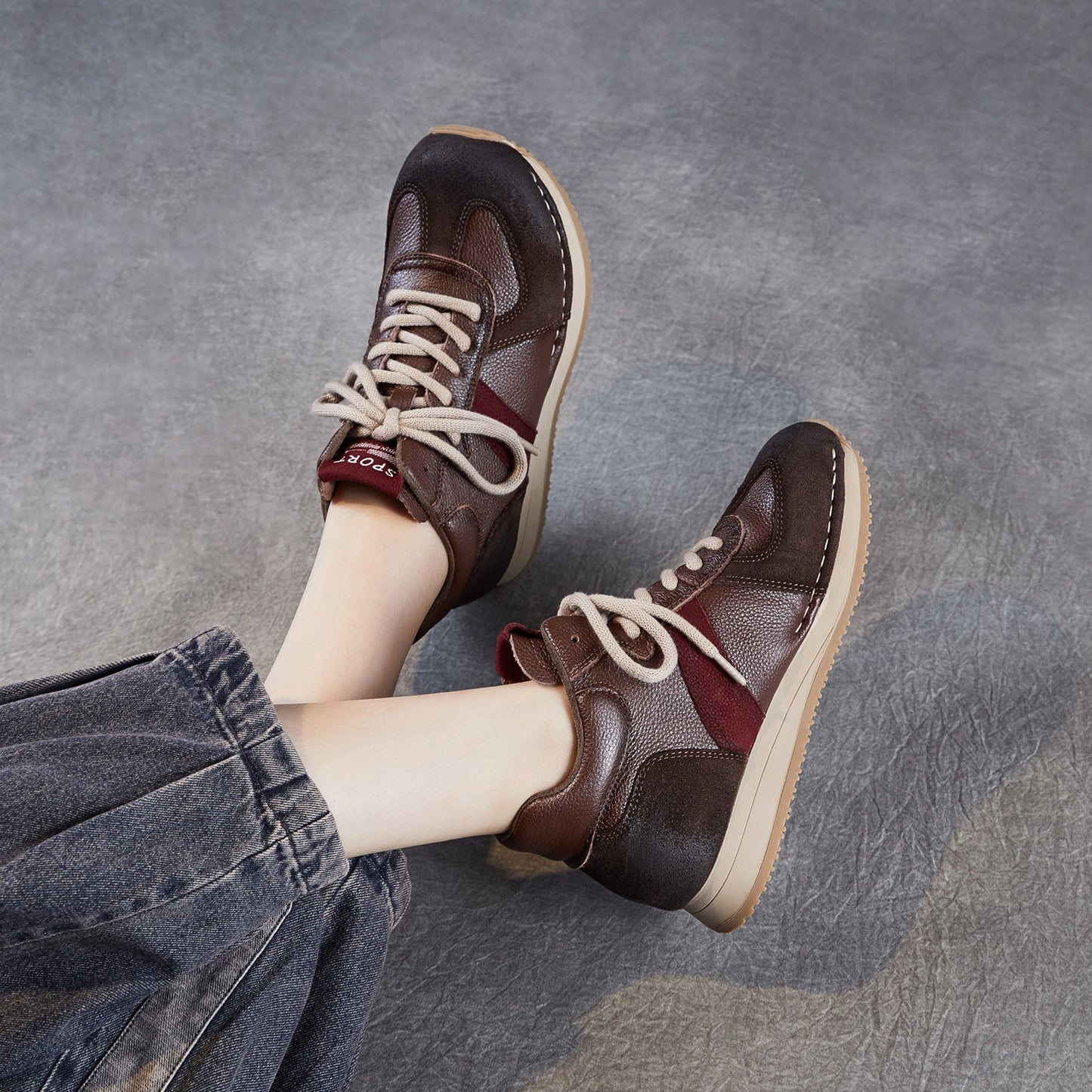 Women's Retro Quilted Leather High Top Casual Sneakers