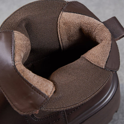 Women's Retro Leather Slip-on Platform Ankle Boots