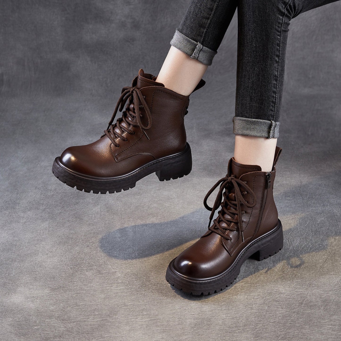 Women's Vintage Classic Leather Ankle Boots