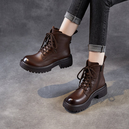 Women's Vintage Classic Leather Ankle Boots
