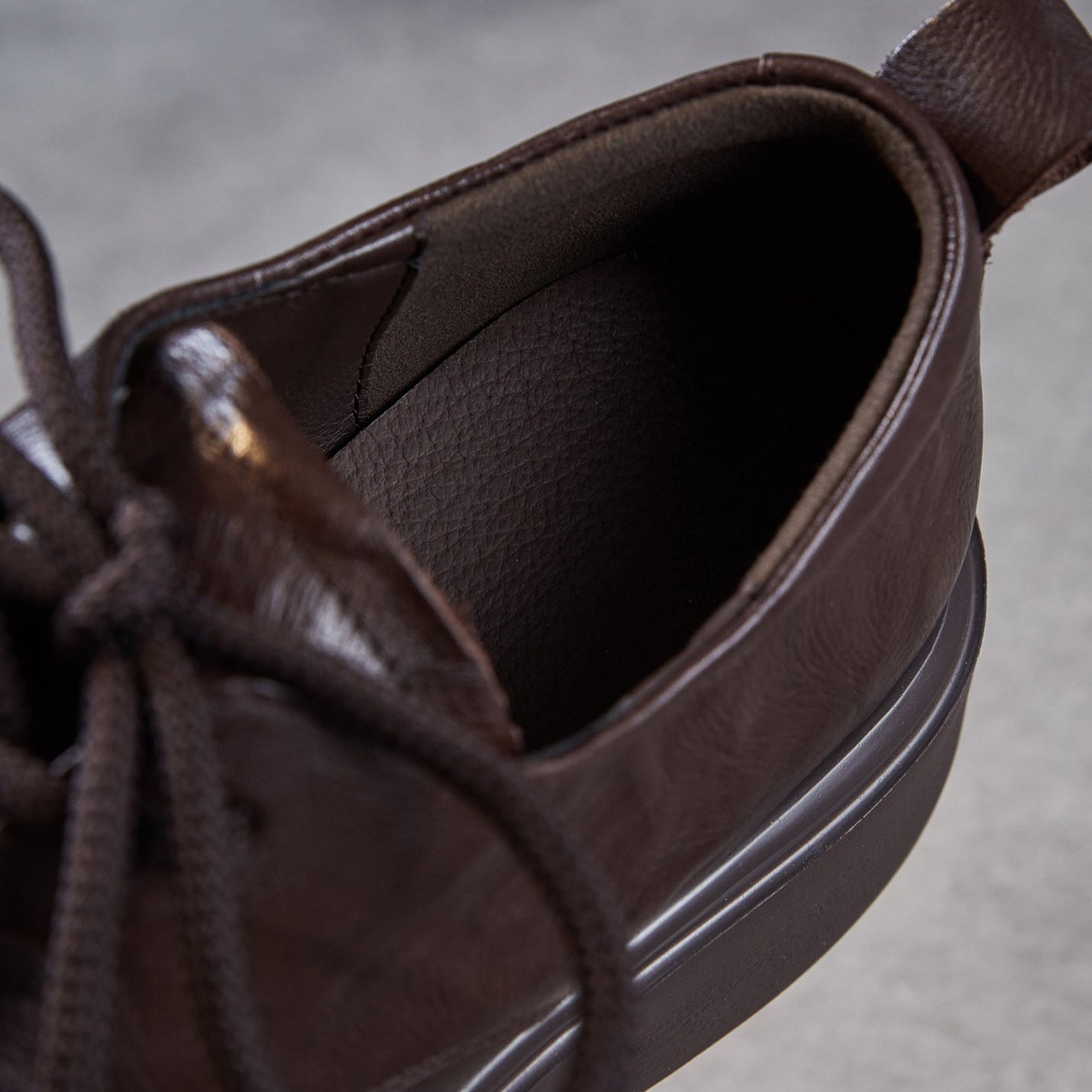 Women's Retro Plain Leather Casual Lace-up Loafers