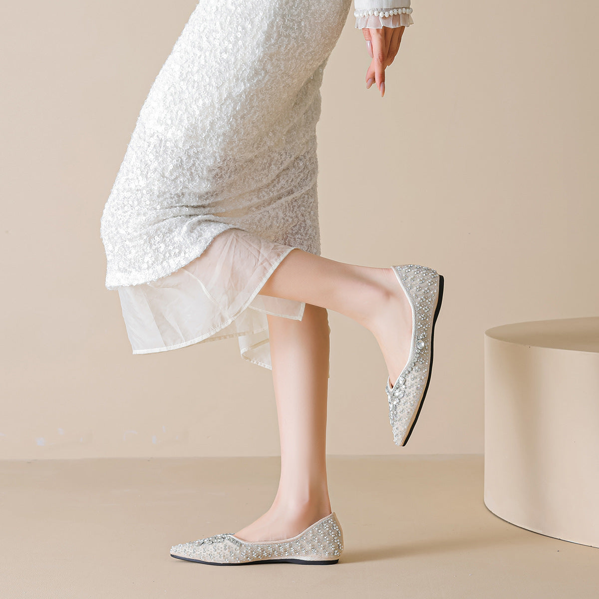 Women's Fashion Elegant Rhinestone Comfort Flats