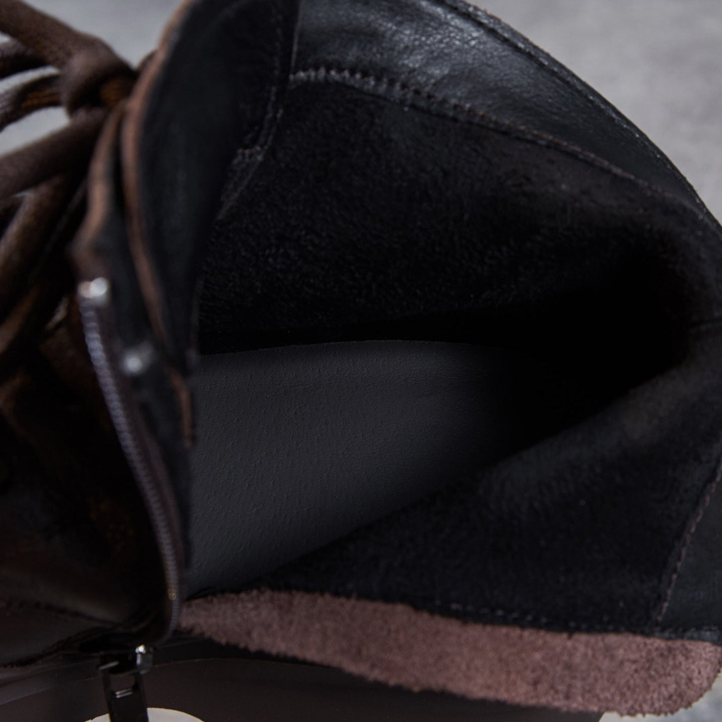 Women's Retro Plain Leather Comfort Platform Ankle Boots