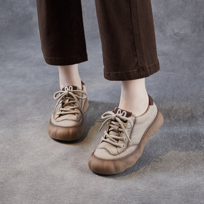 Women's Vintage Leather Lace-up Casual Shoes
