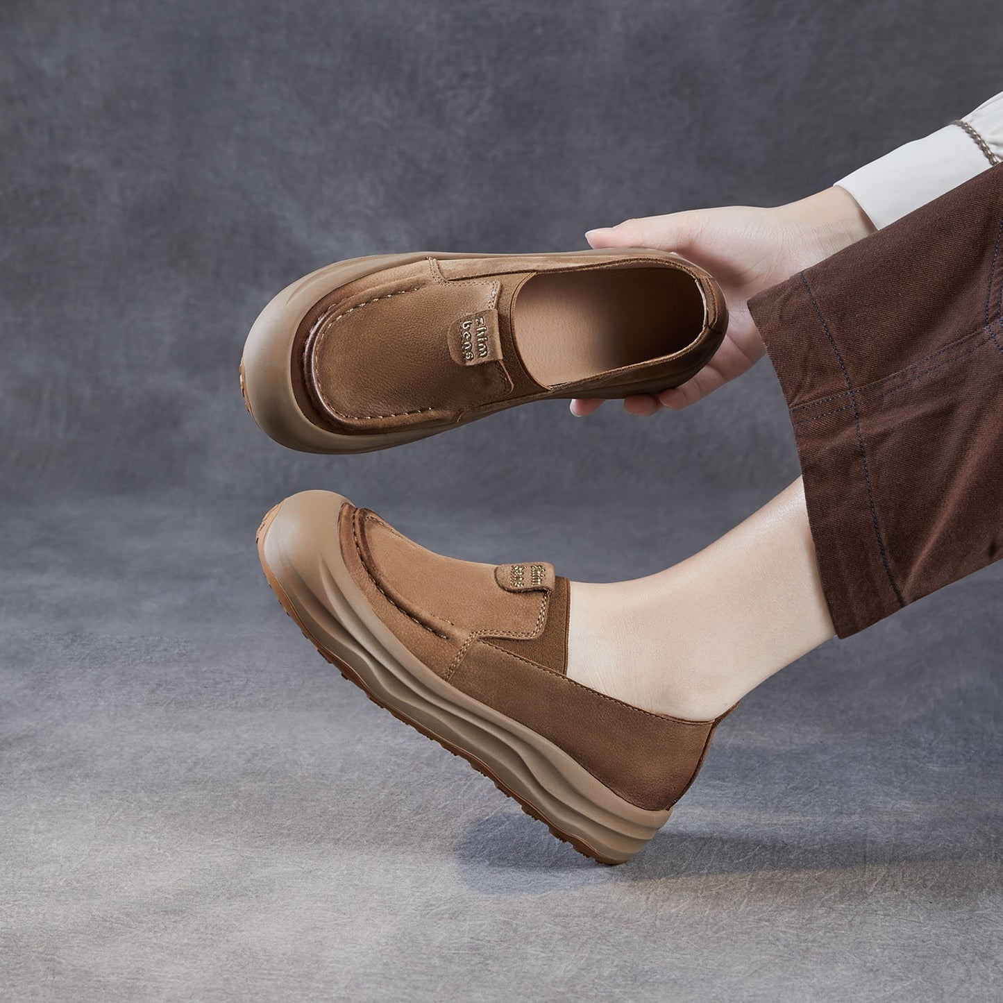 Women's Retro Suede Leather Slip-on Loafers