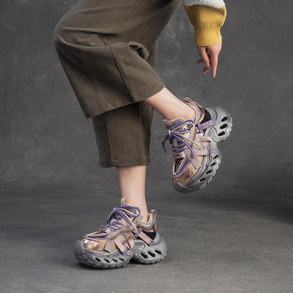 Women's Fashion Color Block Chunky Platform Sneakers