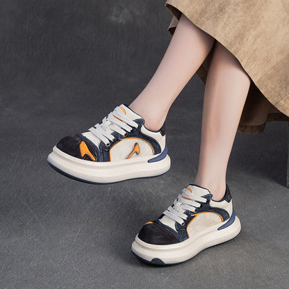 Women's Fashion Color-Blocked Chunky Platform Sneakers