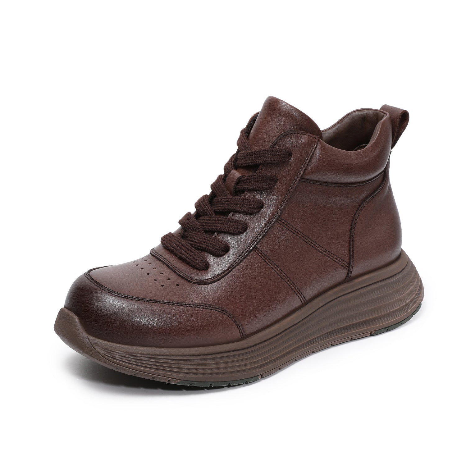 Women's Retro Leather Breathable Lace-up Ankle Boots-RAIIFY