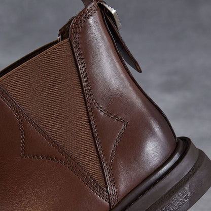 Women's Vintage Leather Slip-on Ankle Boots