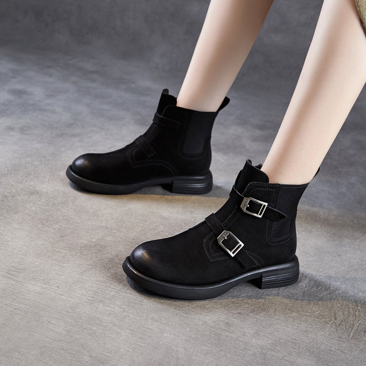 Women's Retro Suede Flat Ankle Boots