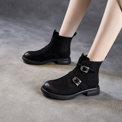 Women's Retro Suede Flat Ankle Boots