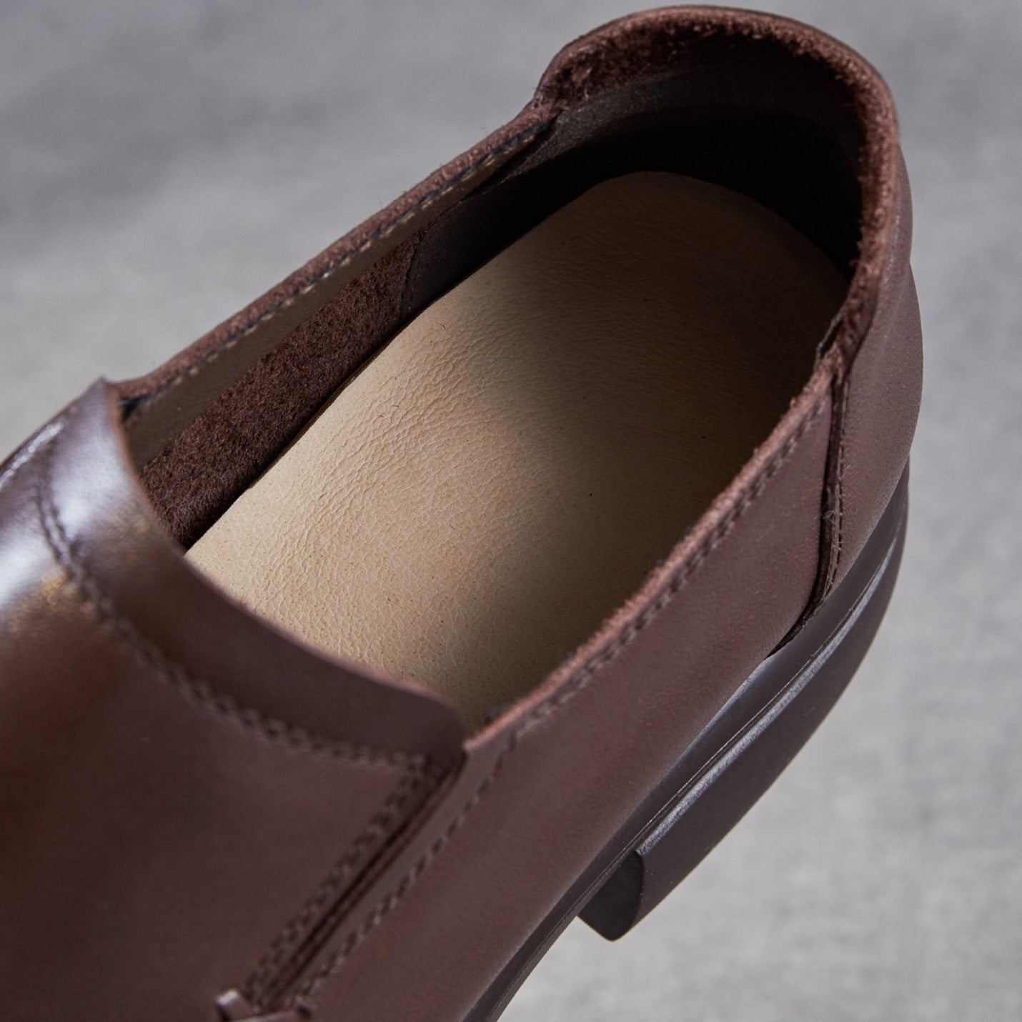 Women's Minimalist Plain Leather Thick Soled Loafers