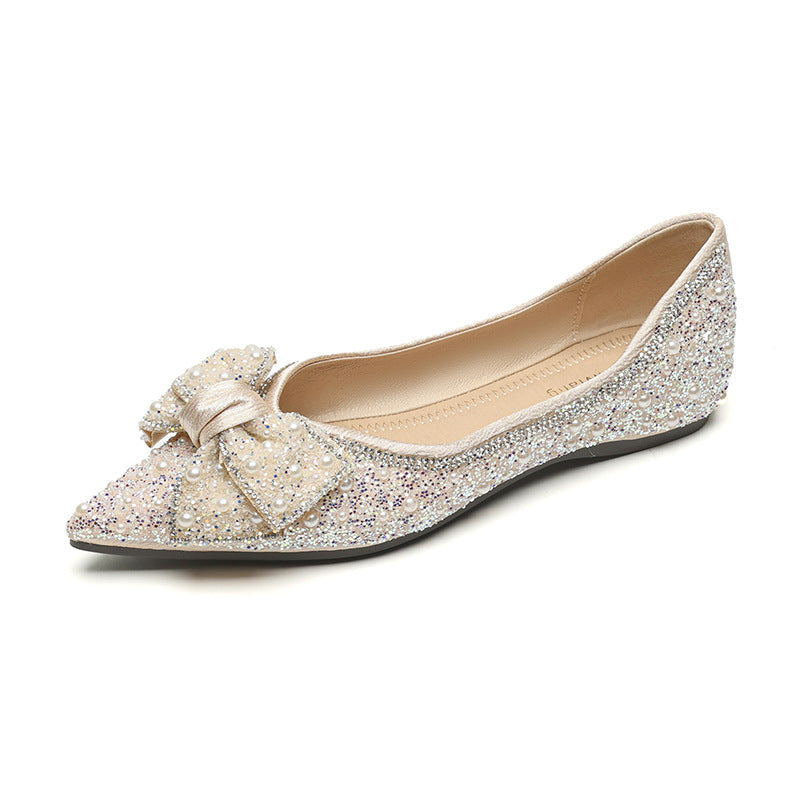 Women's Rhinestone Ballet Flats - Autumn Casual Shoes-RAIIFY