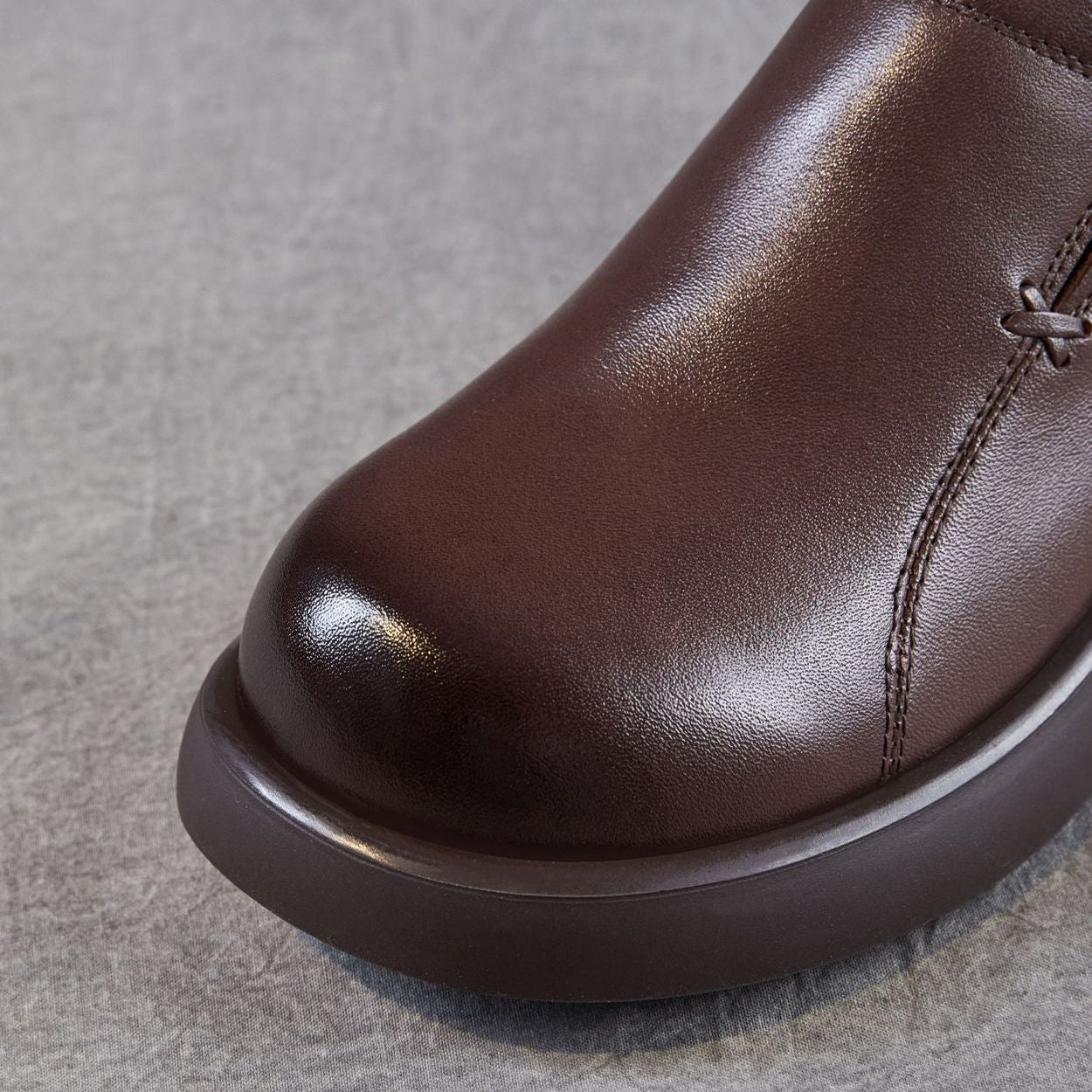 Women's Minimalist Plain Leather Thick Soled Loafers