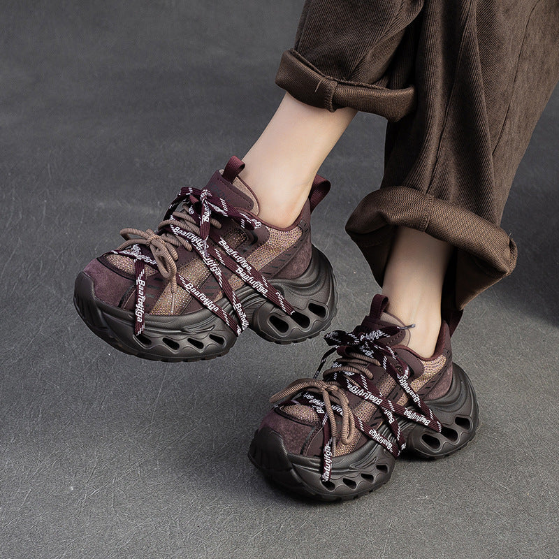 Women's Stylish Rhinestone Chunky Platform Dad Sneakers