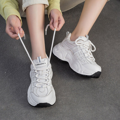 Women's Fashion Quilted Leather Chunky Platform Sneakers