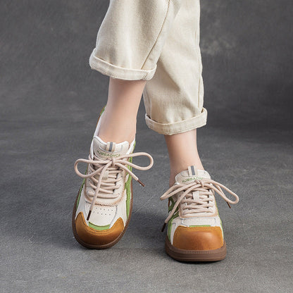 Women's Retro Quilted Leather Flat Casual Shoes