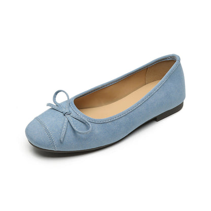 Women's Plain Bowknot Casual Comfort Flats-RAIIFY