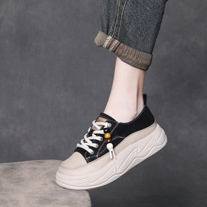 Women's Fashion Leather Platform Casual Shoes