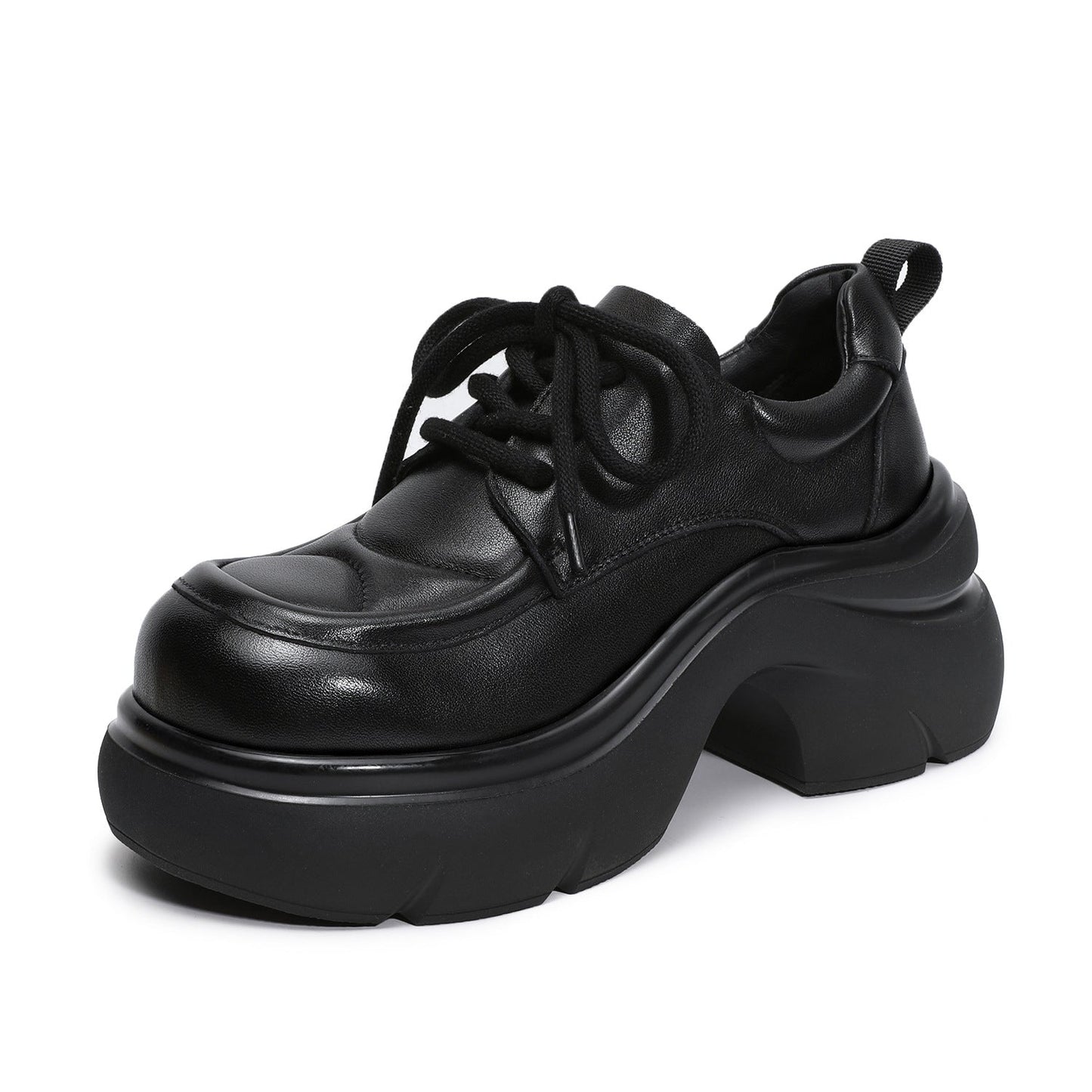 Women's Vintage Chunky Platform Lace-up Loafers-RAIIFY