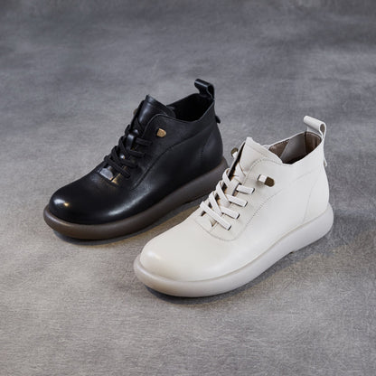 Women's Minimalist Soft Leather Flat Ankle Boots