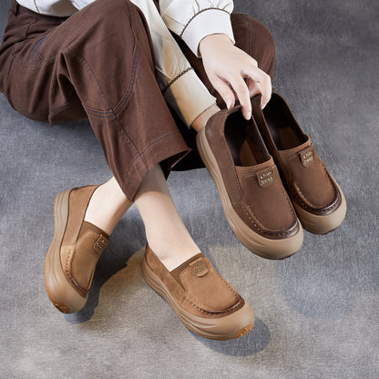 Women's Retro Suede Leather Slip-on Loafers