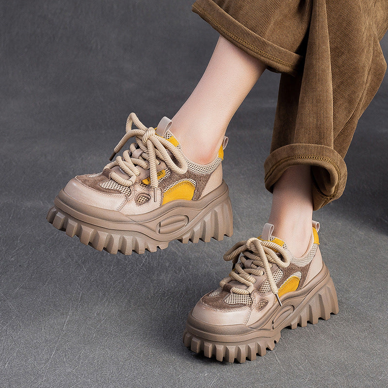 Women's Breathable Mesh Chunky Platform Casual Shoes