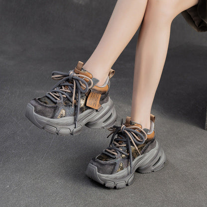 Women's Retro Breathable Casual Chunky Platform Sneakers