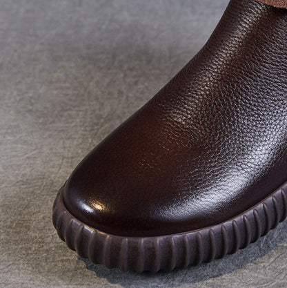 Women's Minimalist Leather Flat Ankle Boots