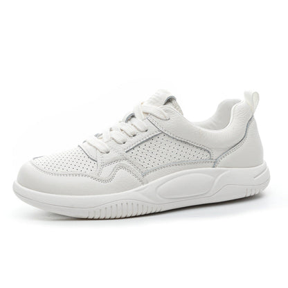 Women's Fashion Plain Breathable Leather Casual Sneakers-RAIIFY