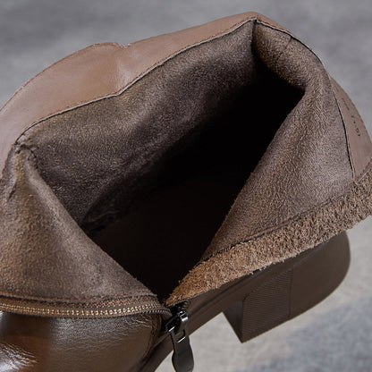 Women's Minimlist Leather Casual Ankle Boots