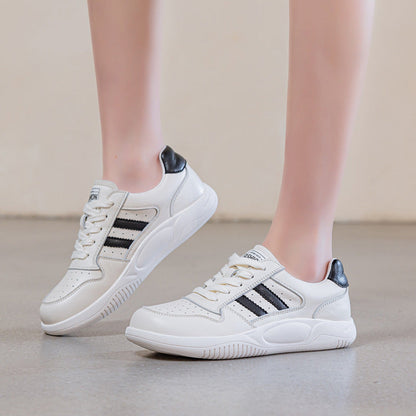 Women's Breathable Leather Comfort Court Sneakers