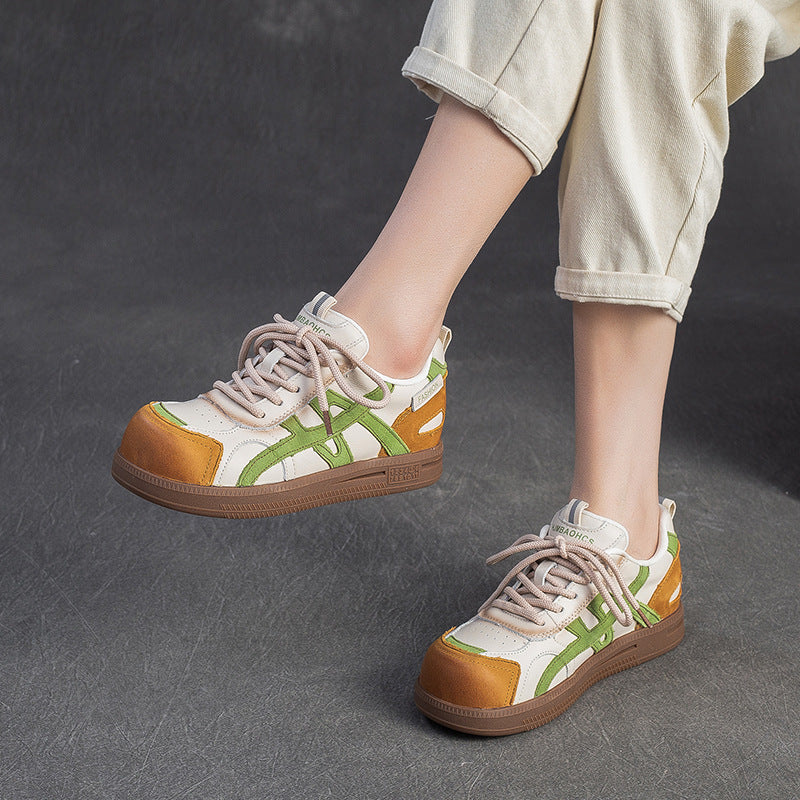 Women's Retro Quilted Leather Flat Casual Shoes