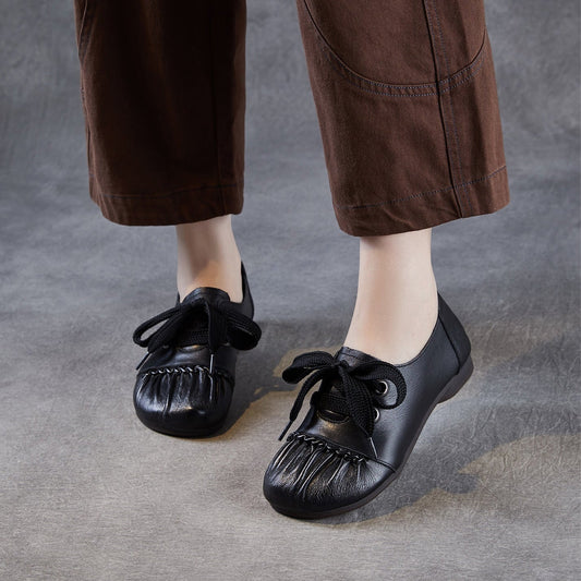 Women's Handmade Vintage Leather Lace-up Casual Shoes