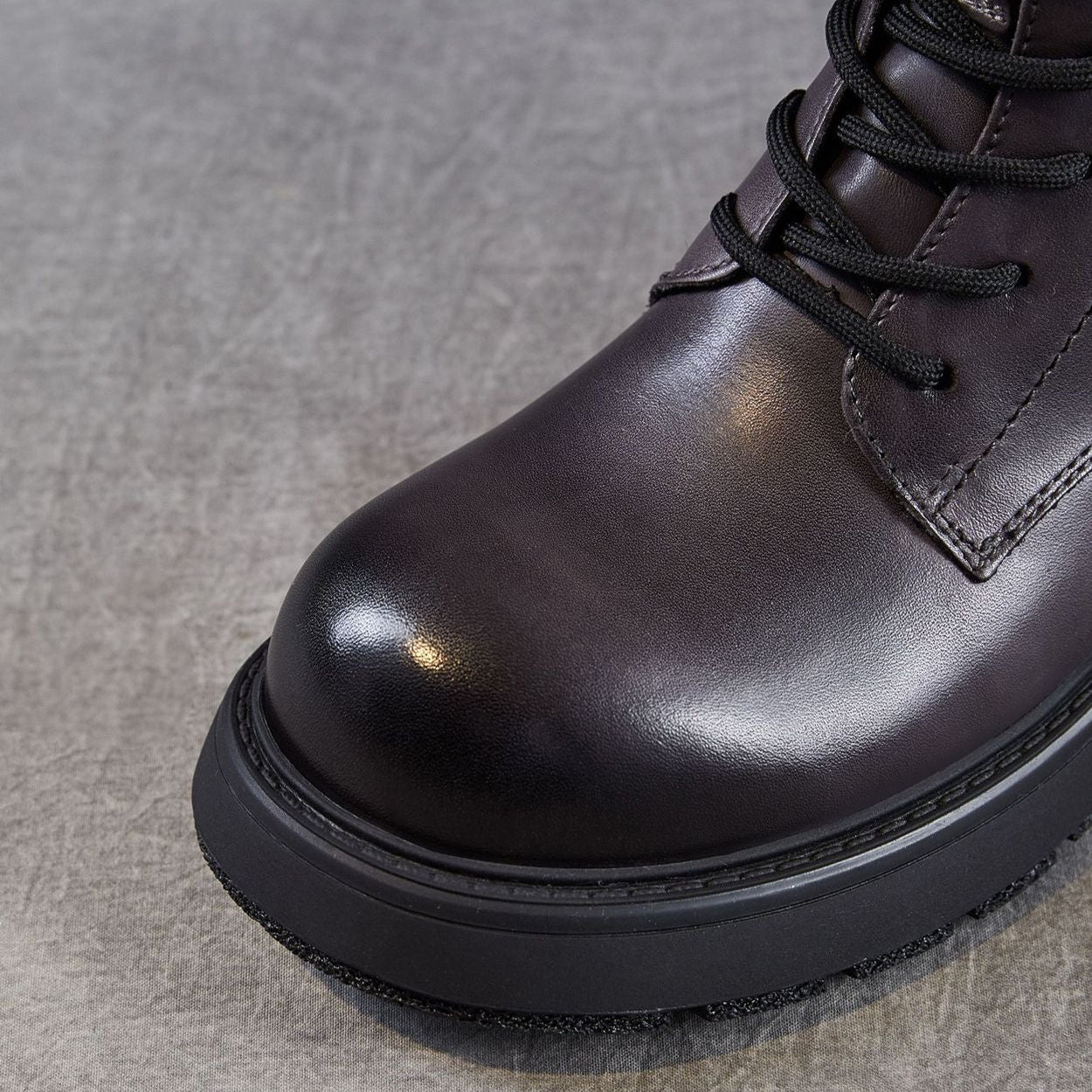 Women's Retro Plain Leather Buckle Ankle Boots