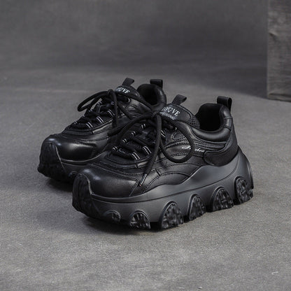 Women's Fashion Quilted Leather Platform Sneakers-RAIIFY