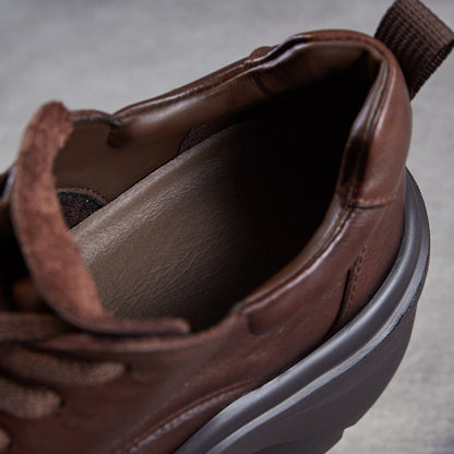 Women's Vintage Chunky Platform Lace-up Loafers