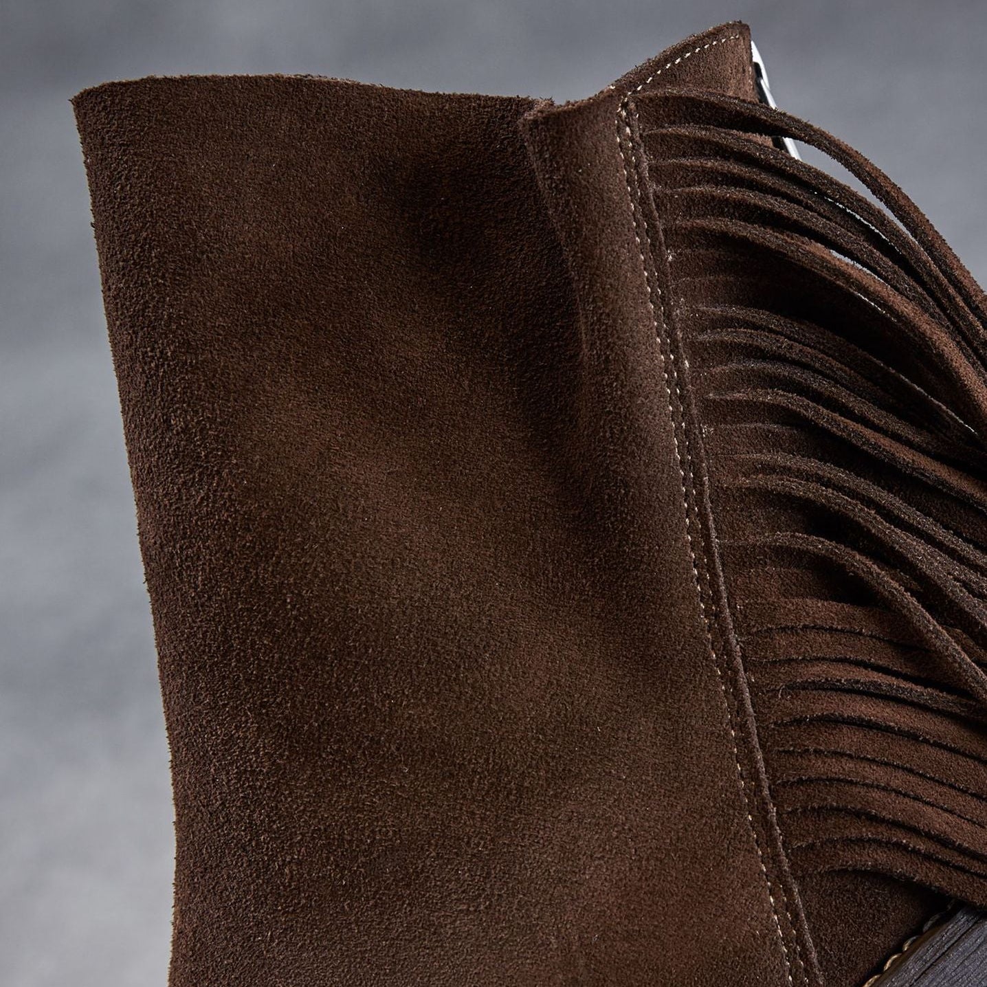 Women's Retro Plain Suede Tassels Ankle Boots