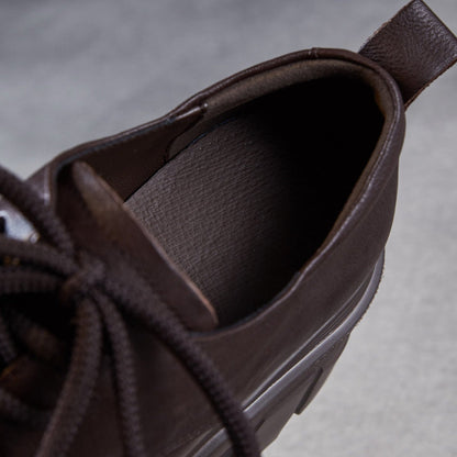 Women's Vintage Leather Chunky Heel Loafers