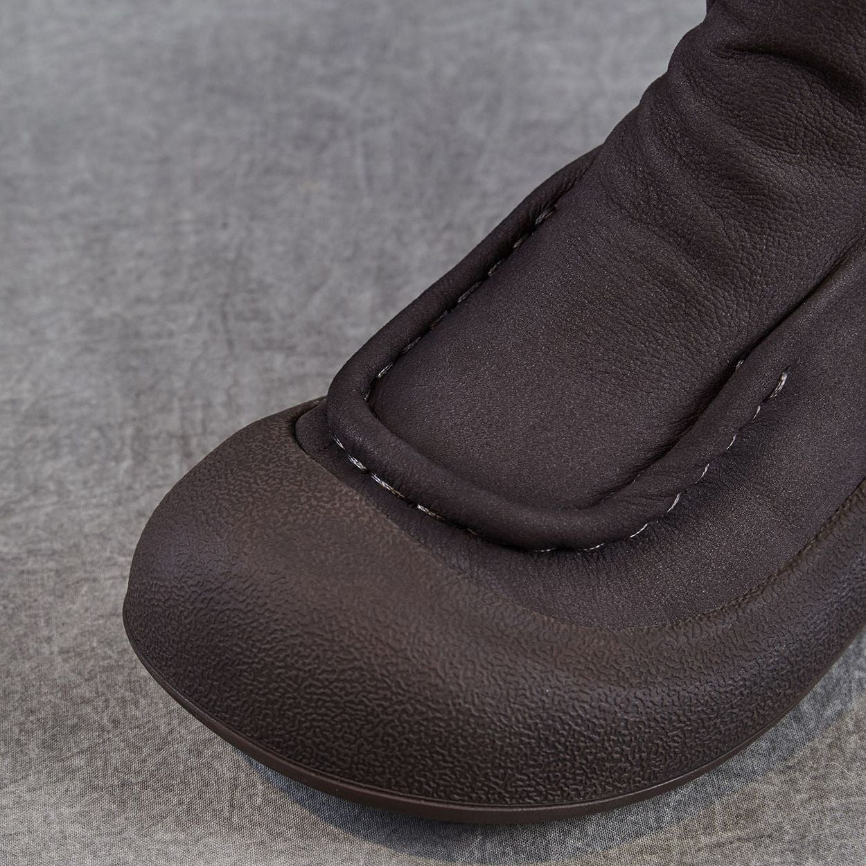 Women's Vintage Plain Leather Slip-on Ankle Boots